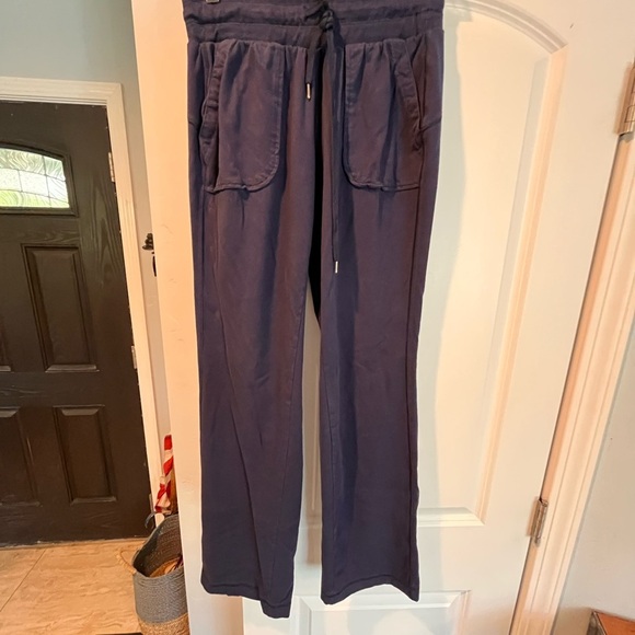 Casual Navy Blue Drawstring Sweats - Picture 1 of 5